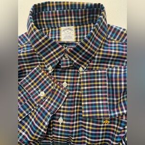 Brooks Brothers - all cotton multicoloured check pattern shirt Size XL